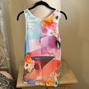 Colorful Abstract Floral Tank Top